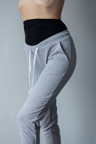 Spodnie Dresowe Ciążowe 205 MIRACLE- szary melanż