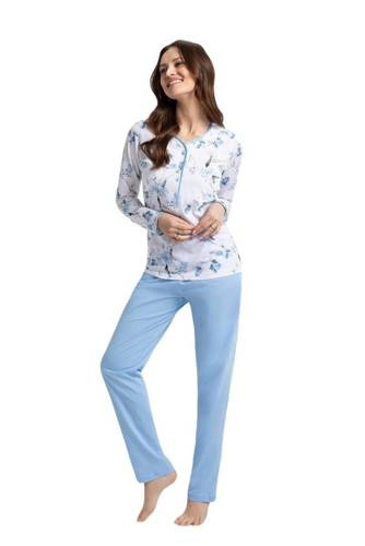 Piżama Damska 650 Luna - niebieski