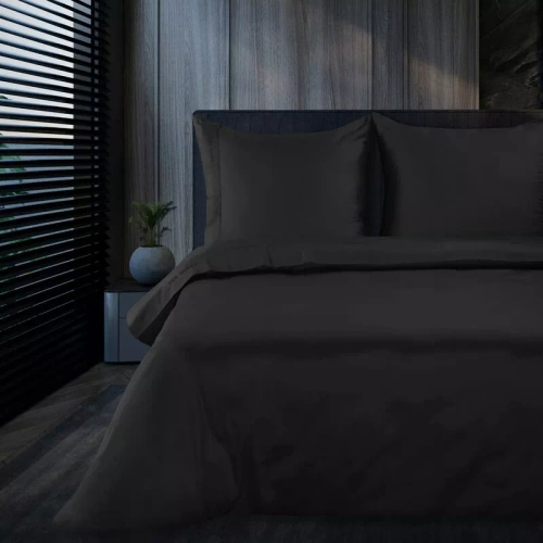 Jednobarwna pościel bawełniana Elegant 1B Eva Minge czarny | Satynowa miękkość w Twojej sypialni