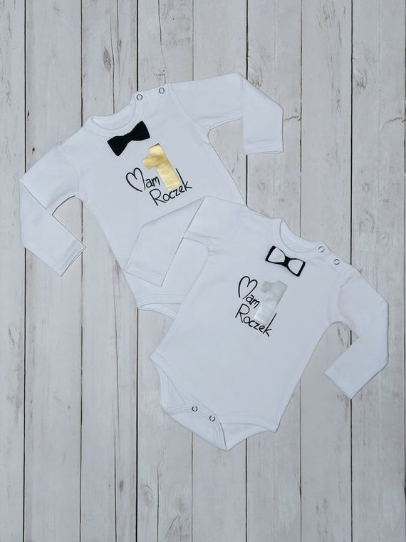 Body z długim rękawem dla chłopca "Roczek" Bambarillo - srebrny