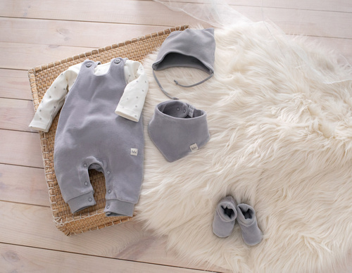 Ogrodniczki niemowlęce Hello Pinokio - szary