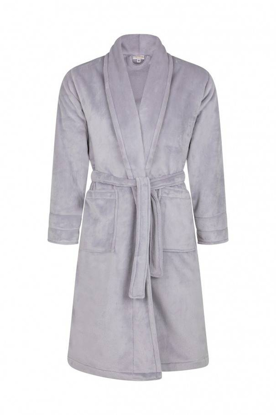 Szlafrok damski polarowy Queen + Korona ByShelly - jasny szary/srebrny