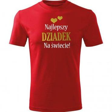 Koszulka męska "Najlepszy DZIADEK NA ŚWIECIE – złoty nadruk" Moocha czerwony