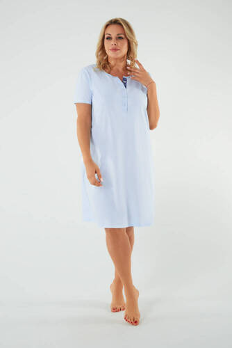 Rozpinana koszula nocna Lady Italian Fashion - niebieski