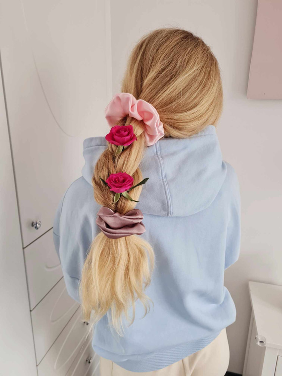 Gumka do włosów GS scrunchie satynowa Marija - choco