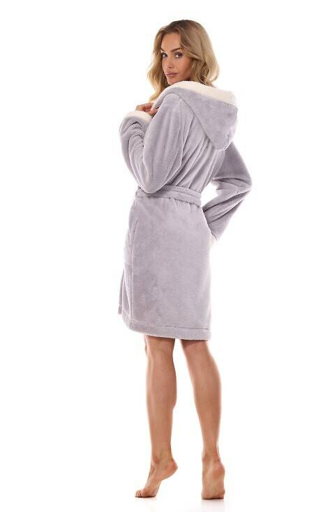 Szlafrok damski 2411 Lazy L&L szary