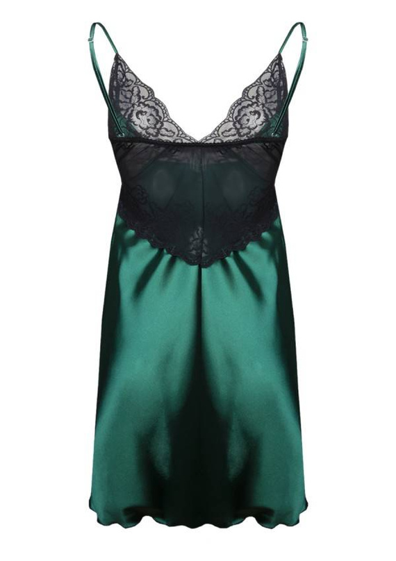 Satynowa halka Sophia wąskie ramiączko - zielony