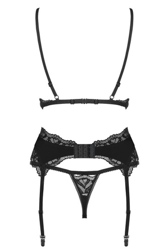 KOMPLET ARISHA SET WITH GARTER BELT Obsessive czarny