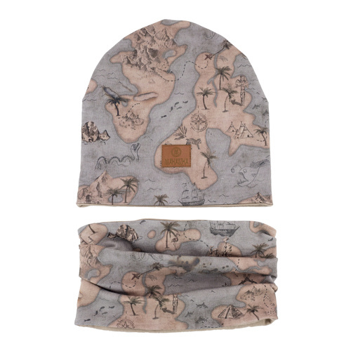 Czapka dziecięca+ komin Treasure Islands- Makaszka