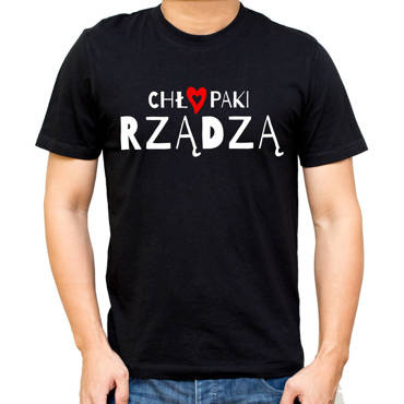 Koszulka męska "CHŁOPAKI RZĄDZĄ" Moocha czarny