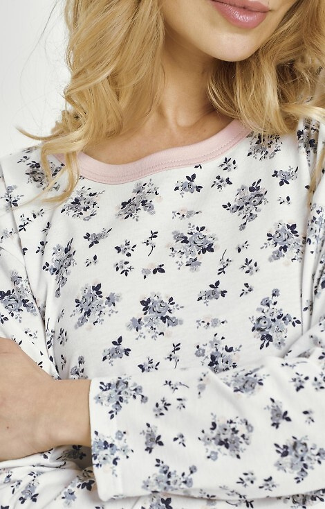 Damska koszula nocna Martina 3452 Taro – 100% bawełna, kwiatowy print