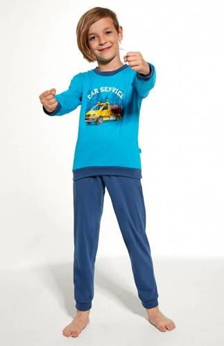 Cornette Piżama chłopięca 477/130 Car Service turkusowy