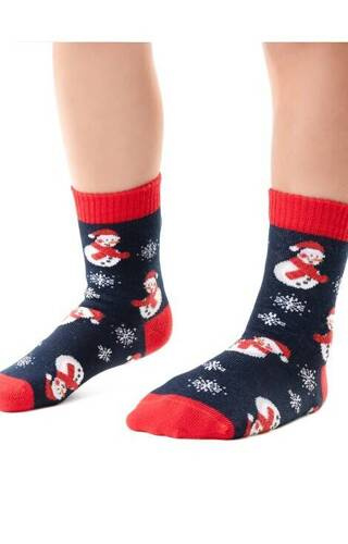 Art.014 Skarpety dziecięce Świąteczne Steven -041 granatowe