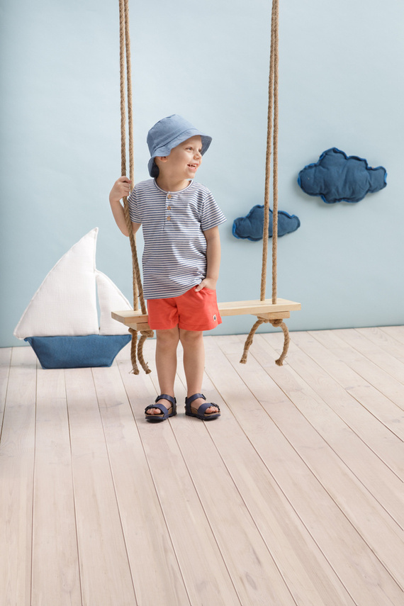 T-shirt chłopięcy z krótkim rękawem Sailor Pinokio - ecru