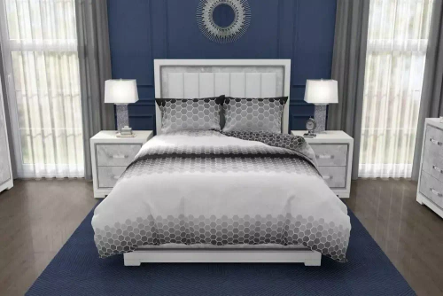 Pościel bawełniana Glamour 018 geometria  Faro szary