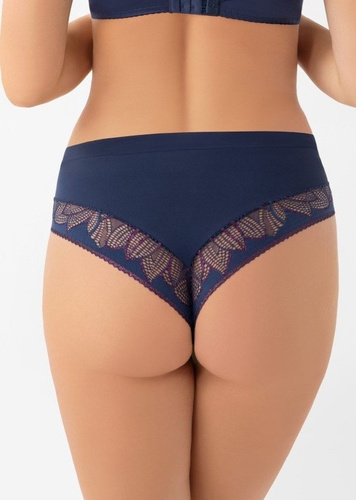 Gorsenia Astrid K 972 – granatowe figi brazyliany z mikrofibry i koronki