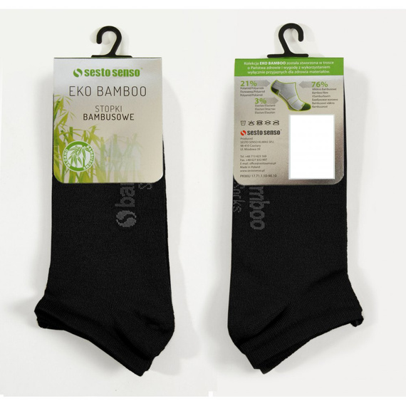 Eko Bamboo Skarpety stopki bambusowe Sesto Senso czarny