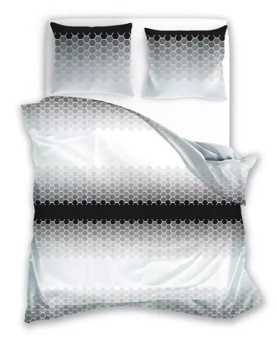 Pościel bawełniana Glamour 018 geometria  Faro szary
