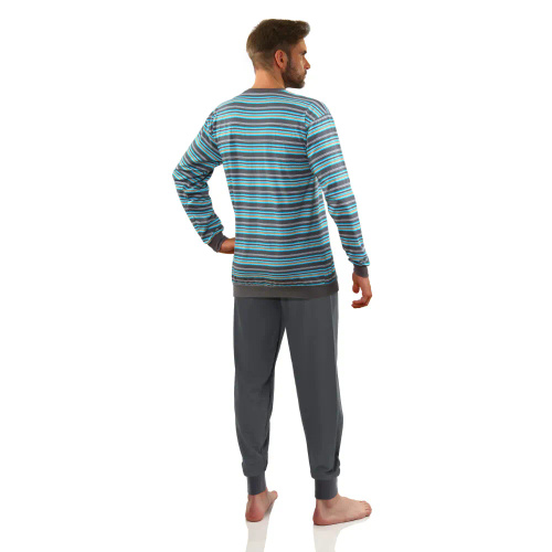 Bawełniana piżama męska 2509/23 Sesto Senso - grafitowy