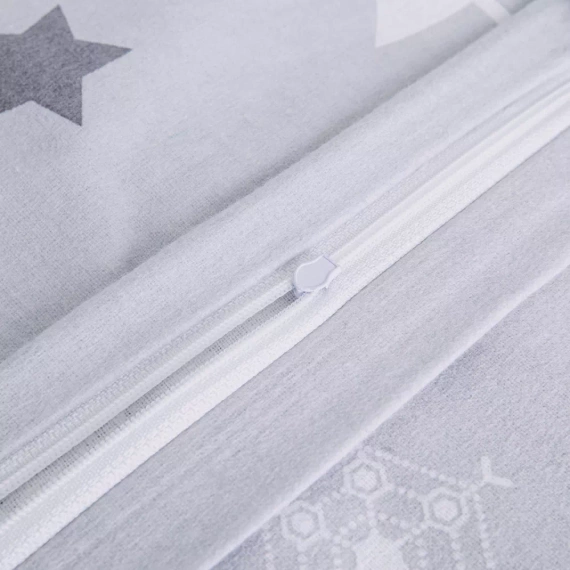 Pościel flanelowa świąteczna 31508/1 gwiazdki drzewa Darymex szary