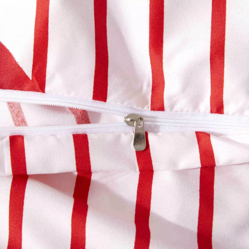 Spod Igły i Nitki Xmass Bow Pościel mikrosatynowa świąteczna I25 biała czerwona kokardy– miękka mikrofibra, zamek błyskawiczny