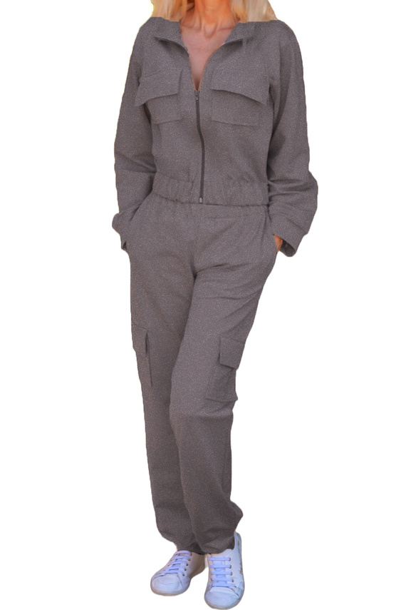 Komplet dresowy Mili Mirale – modny bawełniany dres damski z kieszeniami i zamkiem