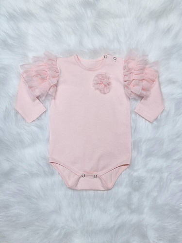 Body z długim rękawem Carmen Bambarillo pudrowy róż