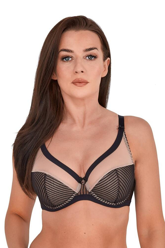 Biustonosz półusztywniany BS 1211 Kim Gaia czarny beżowy