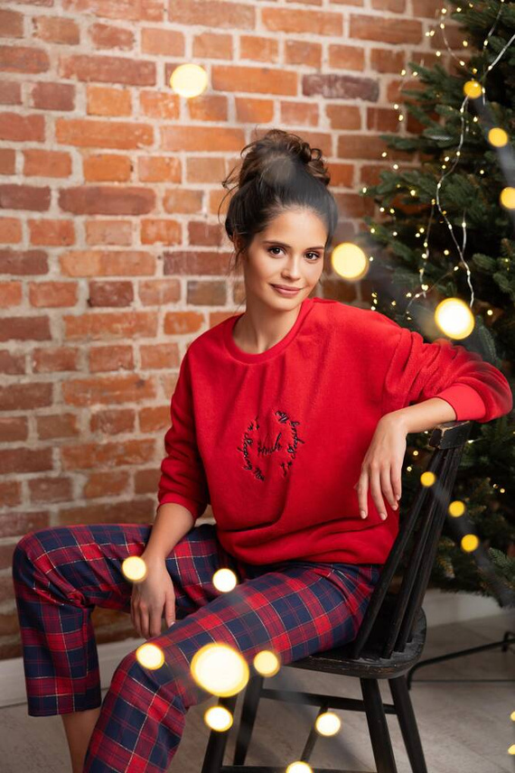 Piżama damska Cordelia Sensis -granatowy-czerwony