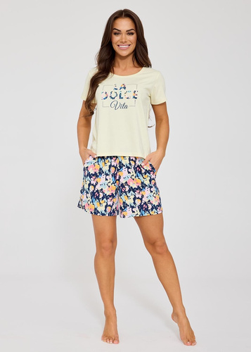 Bawełniana piżama damska Cornette Dolce Vita 880/331 z kieszeniami