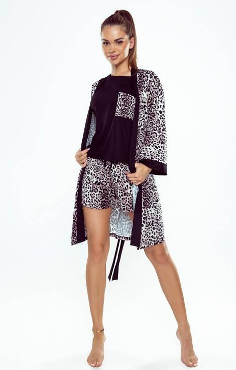 Piżama damska Silvana Eldar czarny-panterka