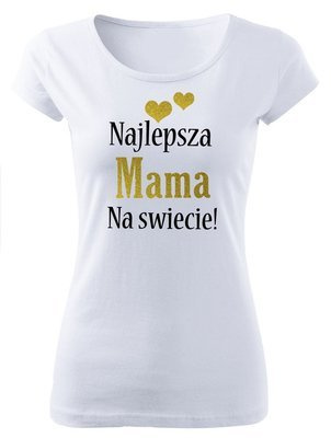 Koszulka damska "Najlepsza mama na świecie"  Moocha biały