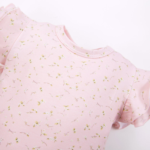 Body z krótkim rękawem Meadow Eevi- różowe