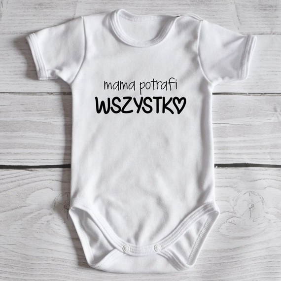 Body krótki rękaw "Mama potrafi wszystko" Moocha czarne