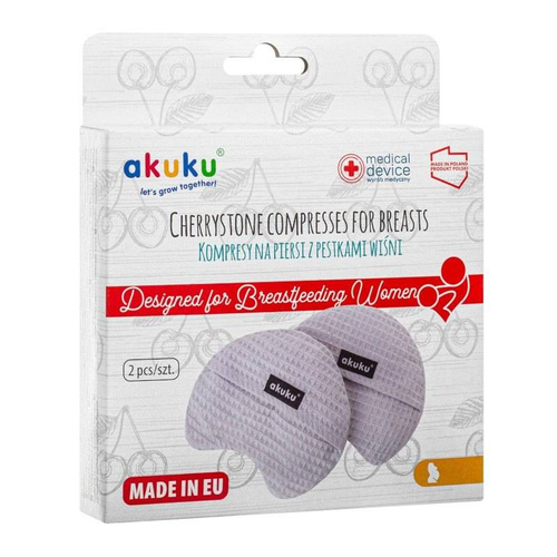 Kompresy na piersi z pestkami wiśni Akuku 