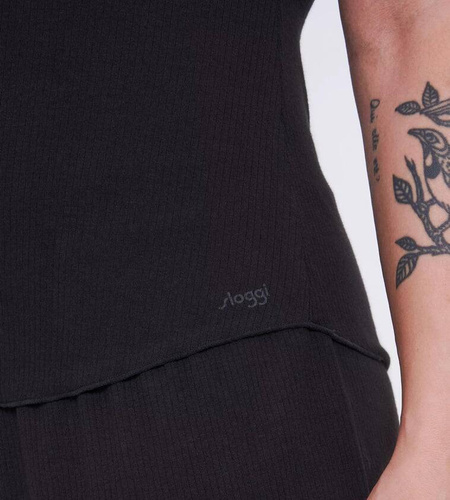 Bluzka z krótkim rękawem GO Ribbed T-Shirt Sloggi - czarny