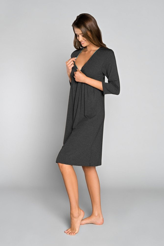 Koszula damska, 3/4 rękaw Sonata Italia Fashion - ciemny melanż/łosoś 