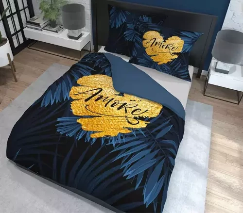 Pościel bawełniana 4414 A Holland 35 Amore Detexpol granatowy