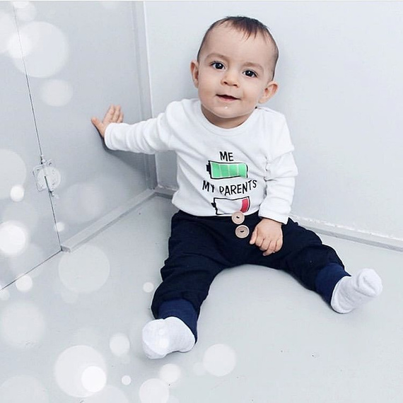 551219114 Body z długim rękawem "Me/ My parents" Oscar Kids