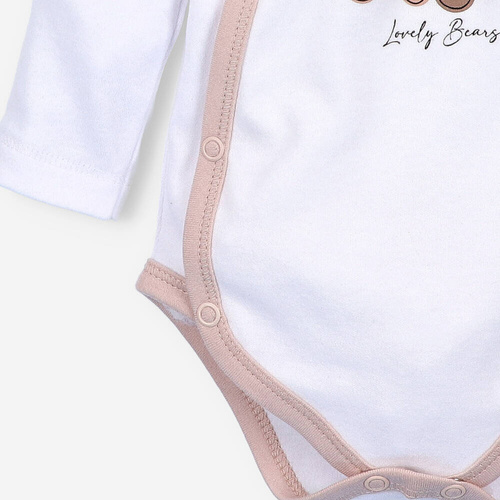 Body kopertowe z bawełny organicznej Sweet Bears Nini biały 