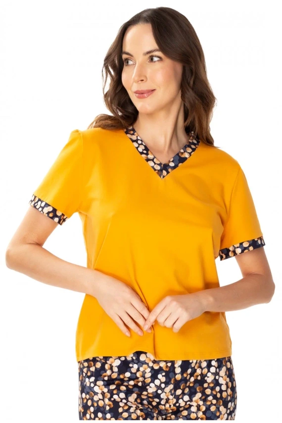 Bluzka piżamowa 86672 Lucy Mewa pomarańczowy