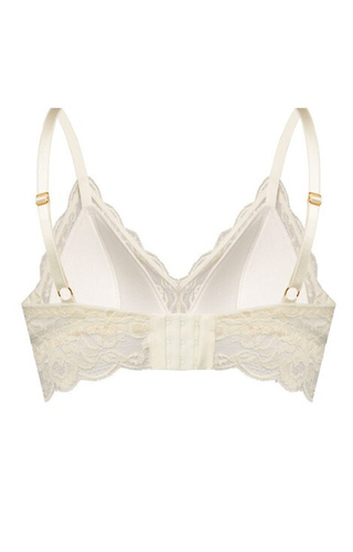 Biustonosz koronkowy Kaja 02 Mefemi  soft bez fiszbin – z gąbeczką i ozdobą- piaskowa