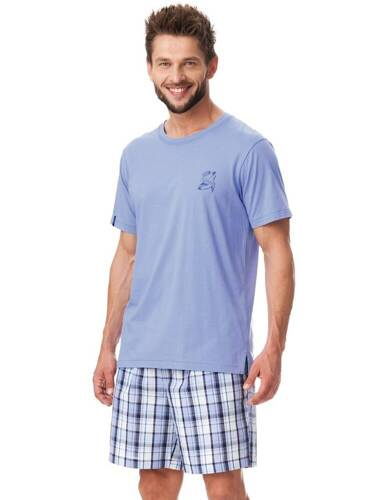 Piżama Męska MNS 455   Key niebieski