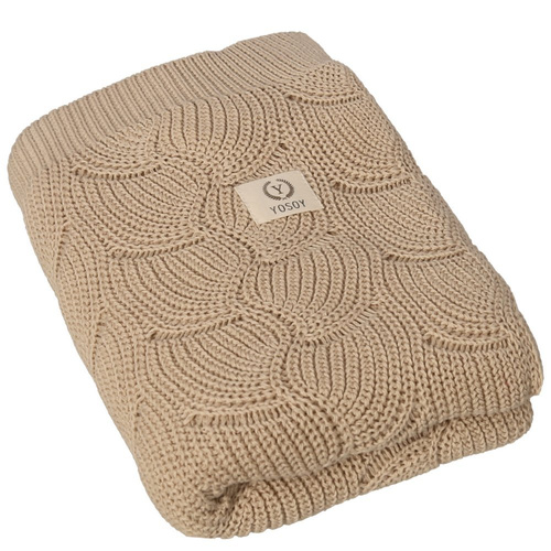 Kocyk WAVES eco cotton Cappuccino Yosoy 