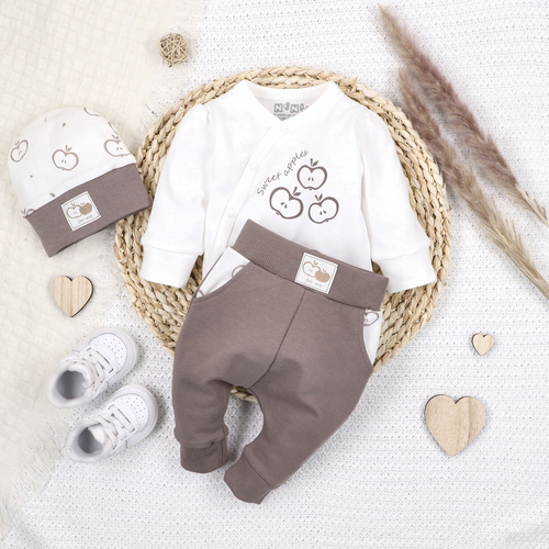 Spodnie dresowe z bawełny organicznej Happy Apples Nini beżowy