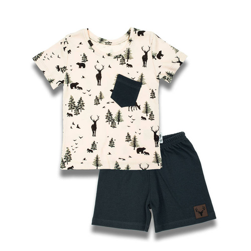 Komplet bluzka kr. rękaw + spodenki 199037 Bambi Nicol 