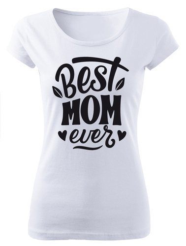 Koszulka damska "Best mom ever" Moocha biały