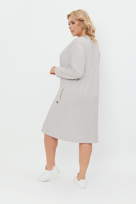 Tunika damska z długim rękawem Avira Italian Fashion - jasny melanż