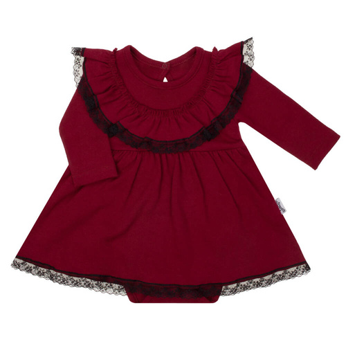 163176 Magia Świąt Sukienko-body Nicol - bordo