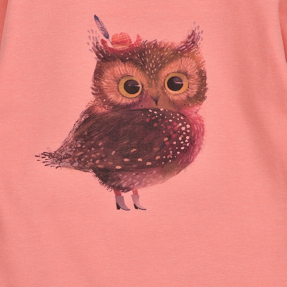 Lagarto Verde bluzka dla dziewczynki z długim rękawem łososiowa – modna, bawełniana, trwała